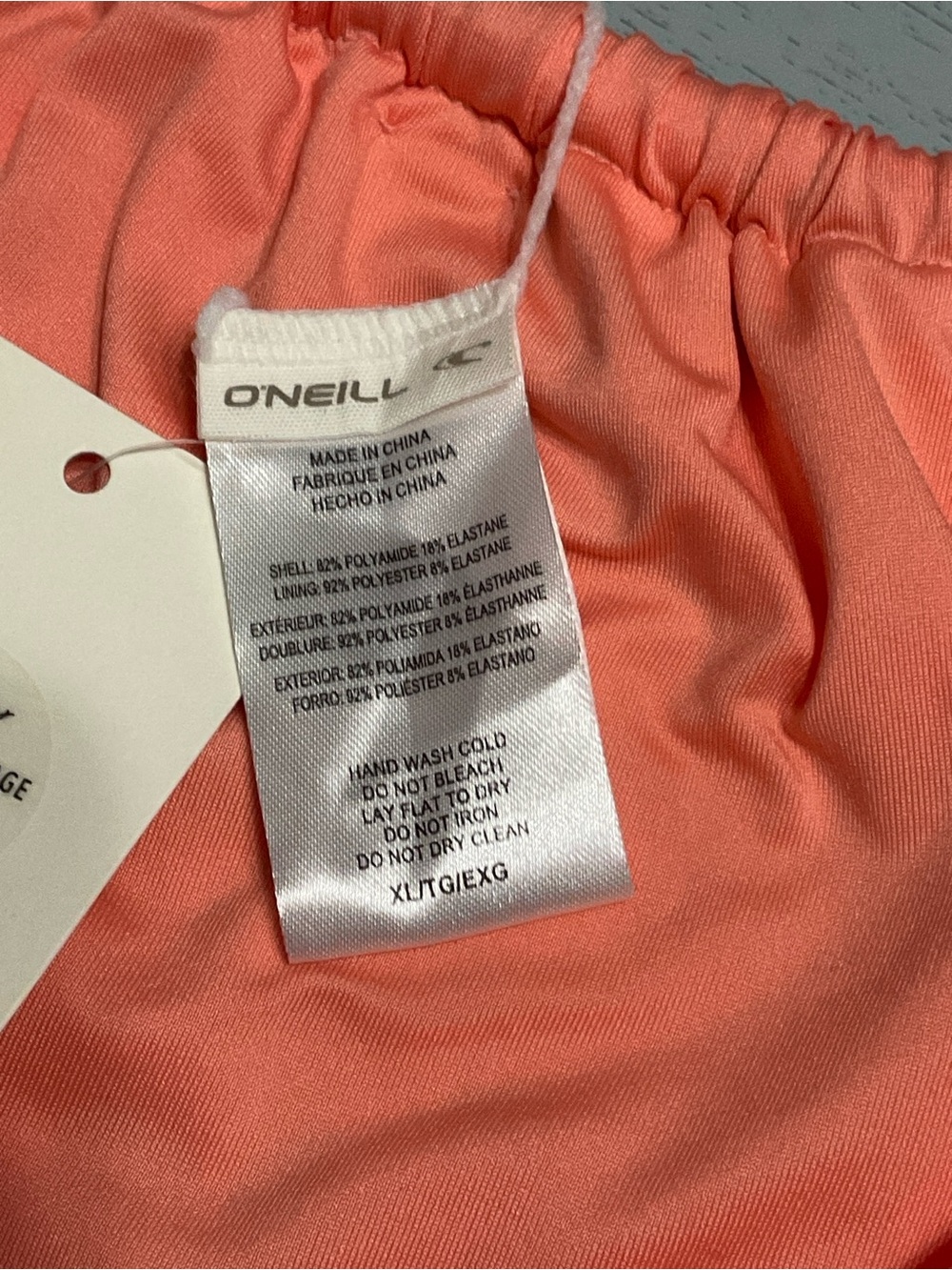 655 - O'Neill NWT Peach Floral High-Cut Bikini Bottom, Size XL - Picture 5 of 6